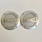 2Pc 2 Inch 66 mm Plastic Speaker Cover Grills For Car Audio DJ PA Speaker Silver
