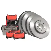 Front + Rear Brembo UV Disc Rotors NAO Brake Pads for Subaru Impreza GD 2.5 AWD