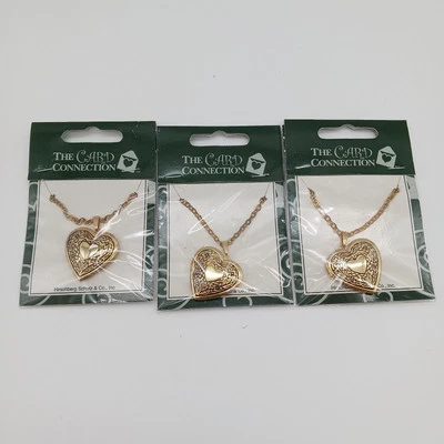 The Card Connection Heart Locket Necklace Lot Of 3 Pkgs