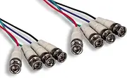 Cablelera ZCQQF4MM-10 Video Cable, 4 BNC Male, 10', 28AWG, OD:8.5mm, 75 Ohm