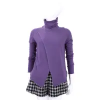 在飛比找Yahoo奇摩購物中心優惠-Andre Maurice 紫色高領裁片造型長袖上衣(100