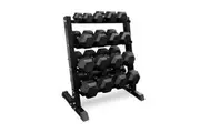 5-25kg Rubber Hex Dumbbell Set & Rack
