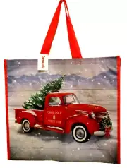 TJ Maxx Shopping Tote Christmas Tree Farm Truck Eco Friendly Reusable NEW