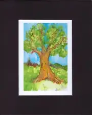 8X10" Matted Print Art Picture Grateful Dead Jerry Garcia: Oak Tree, 1990