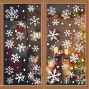 t329PCS+ Christmas White Snowflakes Window Clings Decal Stickers Ornaments fo...