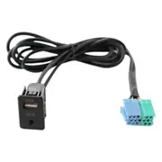 Radio Extension AUX USB Port Adapter Cable Wiring Assy for Black