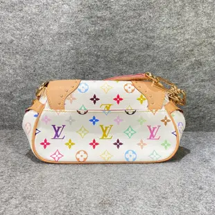 【哈極品】二手品《LOUIS VUITTON LV 33白彩系列 村上隆 手提包/肩背包/晚宴包/麻將包》