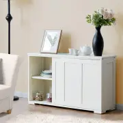 CostwayFreestanding Storage Cabinet with Sliding Door for Kitchen