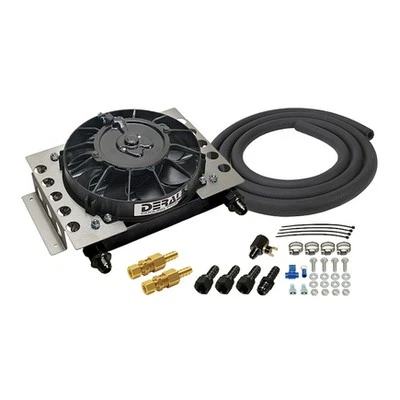 Derale 15950 15 Row Atomic Cool Plate & Fin Remote Transmission Cooler Kit, 8