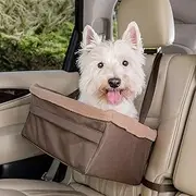 PetSafe Happy Ride Booster Seat - Dog Booster Seat for Cars, Trucks and SUVs - Easy to Adjust Strap - Durable Fleece Liner is Machine Washable and Easy to Clean - Large, Brown (62345)
