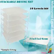 10x SQUARE TOP UP HERB MESH DRYING NET RACK PLANT STACKABLE DYER TRAY 71x71CM