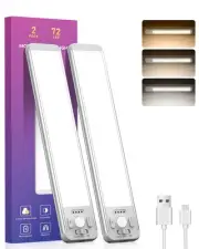 Under Cabinet Lighting,72 LED 2200mAh Rechargeable Motion Sensor Light Indoor...