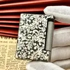 Titanium Kerosene Lighter Arabesque Engraving Flint Lighter Men Gifts Collection