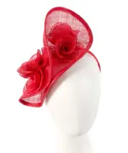 Red sinamay fascinator Max Alexander races Melbourne Cup 100% Aussie Seller