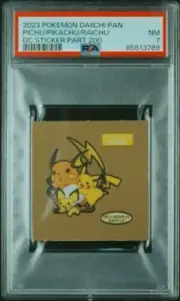 PSA7 POKEMON DAIICHI PAN DECO CHARACTER STICKERS PART 200 PICHU/PIKACHU/RAICHU