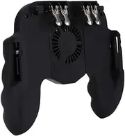6 Finger Mobile Gaming Controller with Cooling Fan & Finger Sleeve &Travel carrying case,for PUBG Call Of Duty Mobile Game controller Gaming Grip Trigger for 4.7-6.5" iOS Android Phone