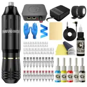 Tattoo Kit Wormhole Rotary Tattoo Machine Kit for Beginners Cartridge Needles...