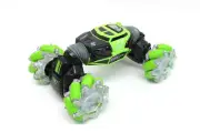 GREEN Gesture Sensing Stunt Remote Control CAR 2.4G 360 Rolling Double Side