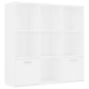 vidaXL Book Cabinet White Engineered Wood Bookcase Standing Book Shelf Storage