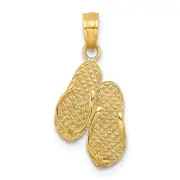 14K Yellow Gold 3D Myrtle Beach Flip-Flops Charm