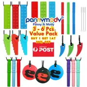 3PCS Sensory Chew Necklace Chewelry Autism ADHD Fidget Biting Oral Motor Chewys