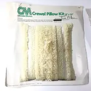 1977 Columbia Minerva Crewel Pillow Kit Erica Wilson Ivory Shag Needlepoint Kit
