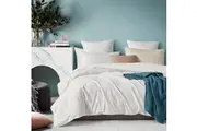 100% Cotton Washed Bed Quilt Cover Set White Queen Size Queen Doonas