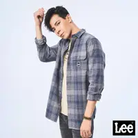 在飛比找momo購物網優惠-【Lee 官方旗艦】男裝 長袖襯衫 / 外搭式格紋 霧灰藍 