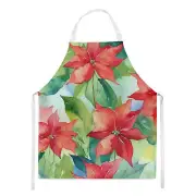 Poinsettia Poinsettias Christmas in Watercolor Apron DAC1602APRON