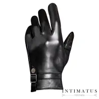 在飛比找Yahoo奇摩購物中心優惠-【INTIMATUS】IB2206 真皮飾釦造型手套 黑色