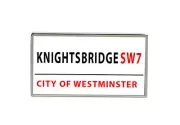 Knightsbridge Street Sign Rectangle Tie Pin