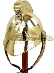 Nautical British Fireman Helmet Fire Brigade Fire fight Wearable W/Simpler Stand