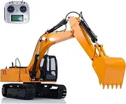 wheelfun JDM 1/12 RC Hydraulic Excavator Model Valve Pump Tracks ESC Radio Controller Painted Assembled Yellow