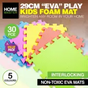 Home Master [30PCE] Kids Foam Mats/Tiles Interlocking Flexible Durable - 29cm