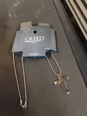 Men's Creed Brand Cross Necklace 24"Chain