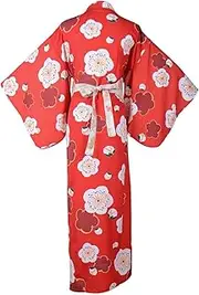 [StarDY] Women's Red Kimono Costume Love Live Cosplay Yukata Deluxe Sakura Flower Japanese Traditional Kimono Dress Bath Gown