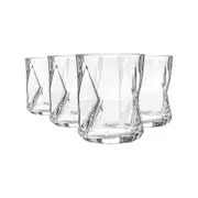 Bormioli Rocco Cassiopea Geometric Double Old Fashioned Tumbler Glasses Set - 410ml - Pack Of 4