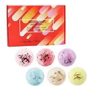 Bath Salt Ball, Relaxing Bath Balls for Women, Set of 6 Bath Balls for Women Men, Natural Shower Ball Kit, Bubble Spa Bath Balls