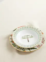 [La DoubleJ] La DoubleJ - Libellula Gold-plated Porcelain Soup And Dinner Plate Set - White - One size One size White