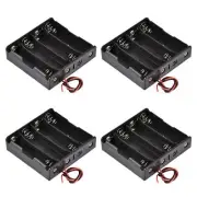 Battery Case Storage Box 4 Slots x 3.7V 2-Wire Lead for 4 x 18650 Battery 4 Pcs