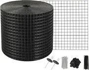 VEVOR 6 inch x 100ft Solar Panel Bird Guard, Critter Guard Roll Kit with 60pcs Stainless Steel Fasteners, Solar Panel Guard with Rust-Proof PVC Coating, 1/2 inch Wire Roll Mesh