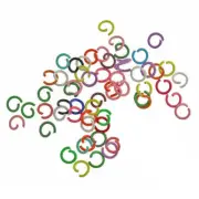 100 Assorted Rainbow Enamel Plated Jump Rings 8.5mm x 1mm - Open 18 Gauge