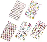 DIY Decor Flatback Rhinestones 5 Sheets of Diamond Stickers Gems Stickers for Phone Case Jewelry