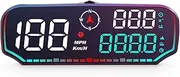 Head Up Display, Universal Head Up Display GPS Ometer with 5 Inch Display Compass Altitude Fatigue Driving Alarm Over Alarm Mileage for All Vehicles Black Black