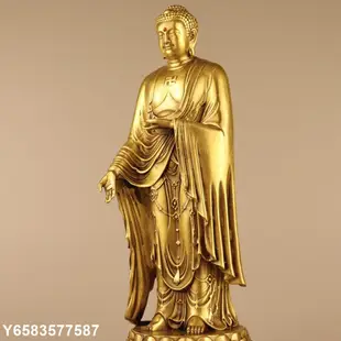 【熱賣精選】阿彌陀佛銅像銅西方三圣佛像家居南無阿彌陀佛釋迦牟尼神像擺件