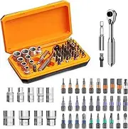 ORIA Ratchet Screwdriver Set, 42 in 1 Ratchet Screwdriver Socket, Magnetic Repair Tool Kit with 30 Bits, Extension Rod, 72-Tooth Torque Wrench, for Home Appliances, DIY Projects, Cars, Bicycles