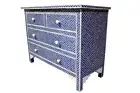 blue fish scale pattern 4 drawer bone inlay dressers ,bone inlay furniture