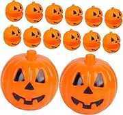 Generic 24pcs Pumpkin Mini Pumpkin Halloween Fillable Pumpkins Glow Treats Halloween Candy Favor Halloween Light up Pumpkin Decor Halloween Pumpkin Lamp Crate Lantern Pp Orange