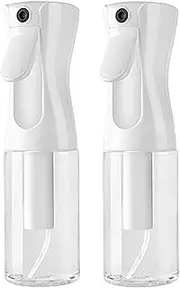 2 Pcs Continuous Mist Spray Bottle,6.8 oz Spray Bottle For Hair,Continuous Mister Empty Spray Bottles,Empty Ultra Fine Water Mist Sprayer,Continuous Water Mister Spray Bottles for Hairstyling (White)