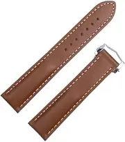 KKFAUS Quality Genuine French Napa Cowhide Watchbands for Omega Strap 20mm 21mm DE Ville AT150 Comfortable for Seamaster 300 Watch Band (Color : Light Brown Silver, Size : 20mm)